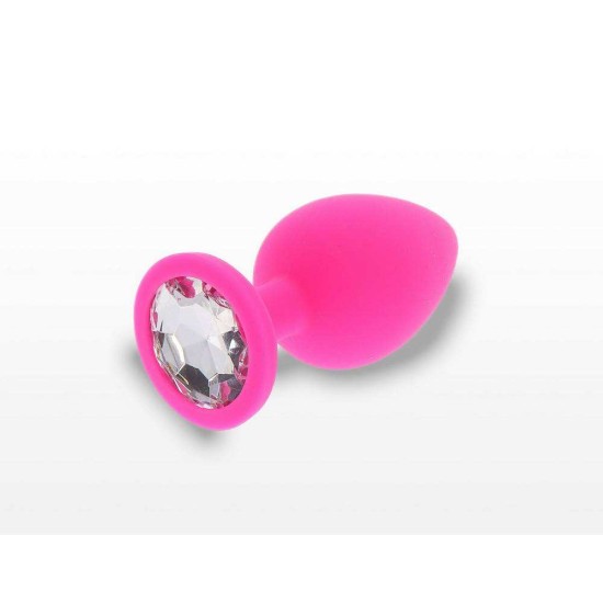 Σφήνα Σιλικόνης Με Κόσμημα - Diamond Booty Jewel Pink Medium Sex Toys 