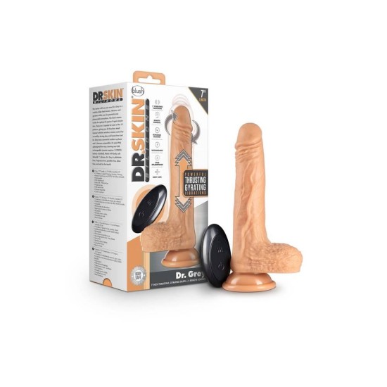 Ασύρματος Ρεαλιστικός Δονητής Με Κινήσεις - Dr Grey Thrusting & Gyrating Dildo Vanilla 18cm Sex Toys 