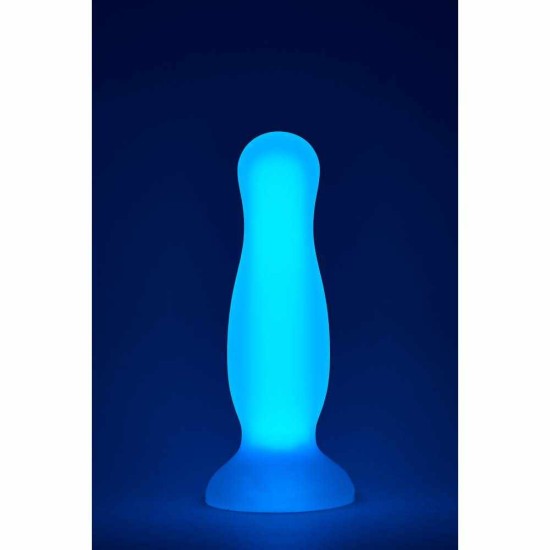 Glow In The Dark Soft Silicone Plug Medium Purple Sex Toys