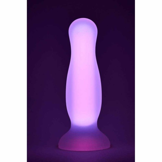 Φωσφοριζέ Σφήνα Σιλικόνης - Glow In The Dark Soft Silicone Plug Large Pink Sex Toys 