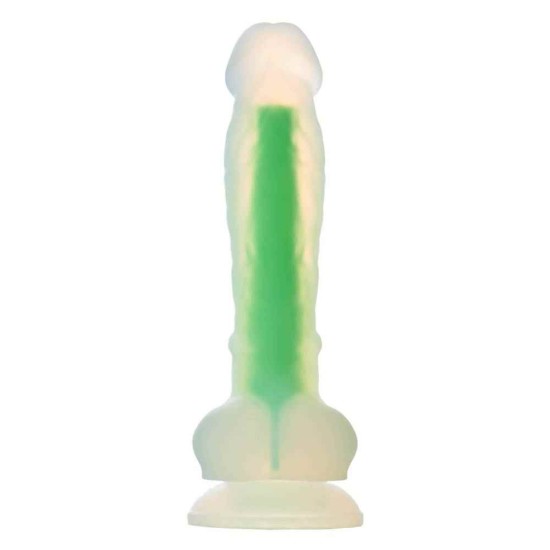 Φωσφοριζέ Ρεαλιστικό Πέος - Glow In The Dark Soft Silicone Dildo Small Green Sex Toys 