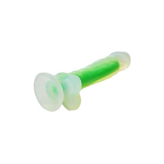 Φωσφοριζέ Ρεαλιστικό Πέος - Glow In The Dark Soft Silicone Dildo Small Green Sex Toys 