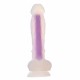 Φωσφοριζέ Ρεαλιστικό Πέος - Glow In The Dark Soft Silicone Dildo Medium Purple Sex Toys 
