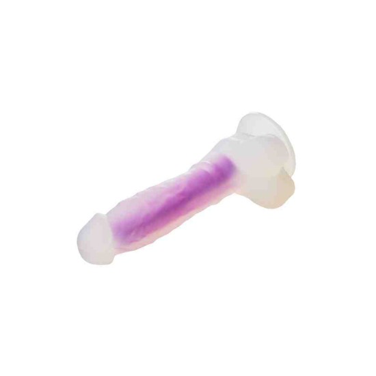Glow In The Dark Soft Silicone Dildo Medium Purple Sex Toys