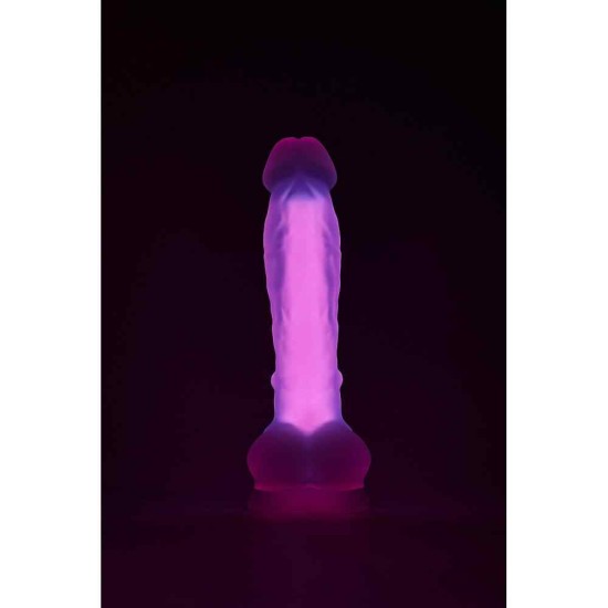 Φωσφοριζέ Ρεαλιστικό Πέος - Glow In The Dark Soft Silicone Dildo Large Pink Sex Toys 