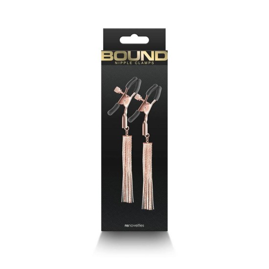 Bound Nipple Clamps D2 Rose Gold Fetish Toys 