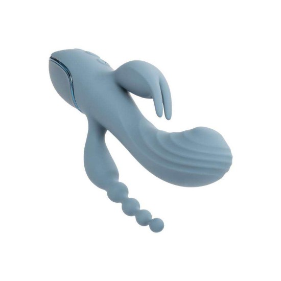 Rabbit Δονητής Τριπλής Διέγερσης - Triple Ecstasy Rechargeable Rabbit Vibrator Grey Sex Toys 