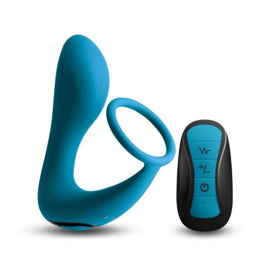 Ασύρματος Δονητής Προστάτη Με Δαχτυλίδι - Slingshot II Remote Prostate Stimulator Teal Sex Toys 