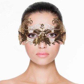 Μεταλλική Μάσκα Με Στρας - Metal Mask Venetian Gold