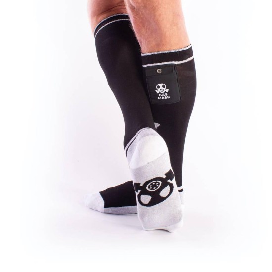 Brutus Gas Mask Party Socks With Pockets Black/White Erotic Lingerie 
