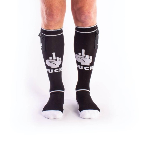 Σέξι Κάλτσες Με Τσέπες - Brutus Fuck Party Socks With Pockets Black/White Ερωτικά Εσώρουχα 