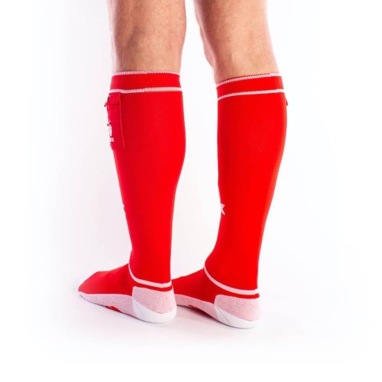 Σέξι Κάλτσες Με Τσέπες - Brutus Fuck Party Socks With Pockets Red/White Ερωτικά Εσώρουχα 