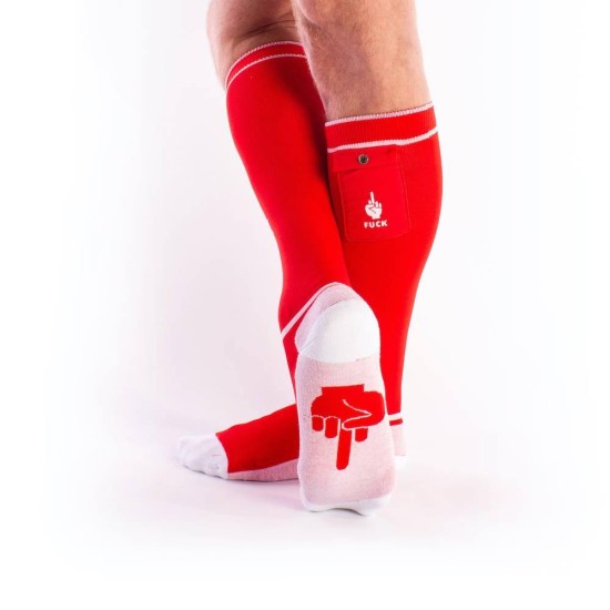 Brutus Fuck Party Socks With Pockets Red/White Erotic Lingerie 