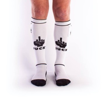 Σέξι Κάλτσες Με Τσέπες - Brutus Fuck Party Socks With Pockets White/Black