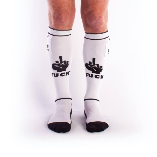 Brutus Fuck Party Socks With Pockets White/Black Erotic Lingerie 