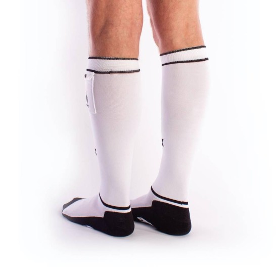 Σέξι Κάλτσες Με Τσέπες - Brutus Fuck Party Socks With Pockets White/Black Ερωτικά Εσώρουχα 
