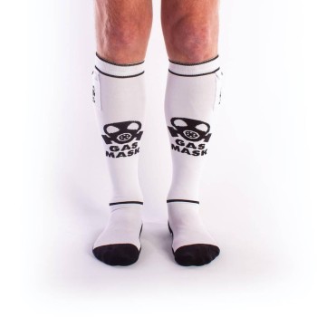 Σέξι Κάλτσες Με Τσέπες - Brutus Gas Mask Party Socks With Pockets White/Black