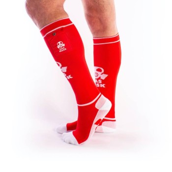 Brutus Gas Mask Party Socks With Pockets Red/White