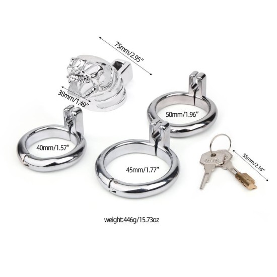 Brutus Goth Cage Metal Chastity Cage Fetish Toys 