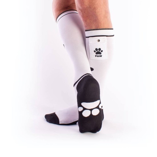 Σέξι Κάλτσες Με Τσέπες - Brutus Puppy Party Socks With Pockets White/Black Ερωτικά Εσώρουχα 
