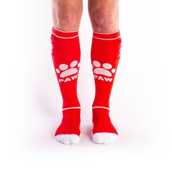 Σέξι Κάλτσες Με Τσέπες - Brutus Puppy Party Socks With Pockets Red/White Ερωτικά Εσώρουχα 