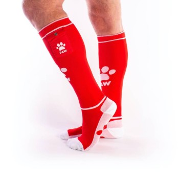 Σέξι Κάλτσες Με Τσέπες - Brutus Puppy Party Socks With Pockets Red/White