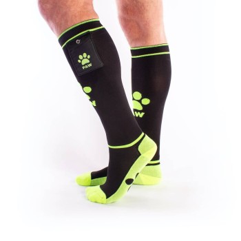 Brutus Puppy Party Socks With Pockets Black/Neon Yellow