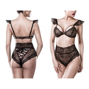 Two Part Lingerie Set With Cap Sleeves