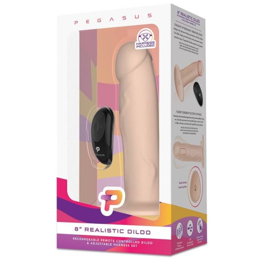 Σετ Ασύρματο Πέος και Ζώνη - 8' Realistic Dildo & Harness Set Sex Toys 