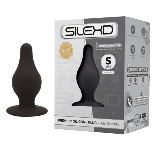 Πρωκτική Σφήνα Θερμοκρασίας - Model 2 Silicone Plug Small Black Sex Toys 