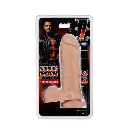 Χοντρό Ρεαλιστικό Πέος - Working Man Series Your Rockstar Realistic Dildo Beige 21cm Sex Toys 