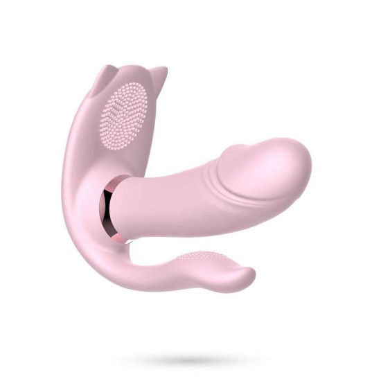 Ασύρματος Τριπλός Δονητής - Fritz Remote Wearable Heating Vibrator Pink Sex Toys 
