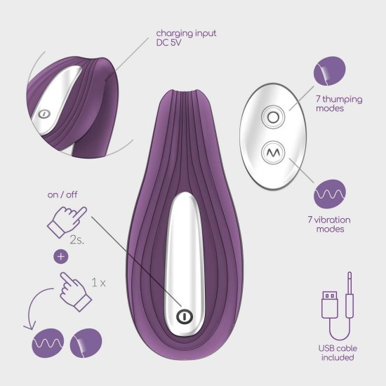 Διπλός Ασύρματος Δονητής Με Παλμούς - Pleasuriser Dual Remote Thumping Vibrator Sex Toys 