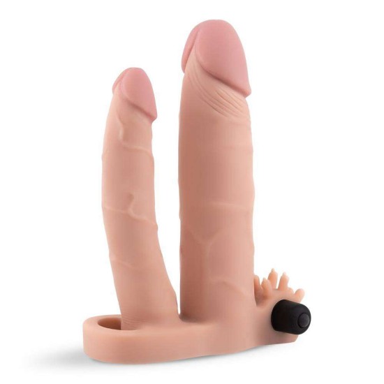 Δονούμενο Μανίκι Διπλής Διείσδυσης - General Dickombi Realistic Vibrating Sleeve With Extra Dildo Sex Toys 