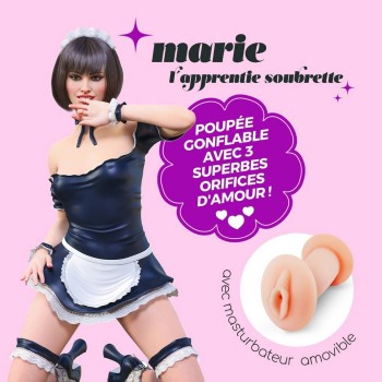 Φουσκωτή Κούκλα Με Διπλό Αυνανιστήρι - Marie L'apprentie Soubrette Inflatable Doll With Dual Stroker
