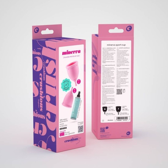 Μαλακά Κυπελάκια Περιόδου - Minerva Reusable Menstrual Cups With Toy Cleaner Sex & Ομορφιά 