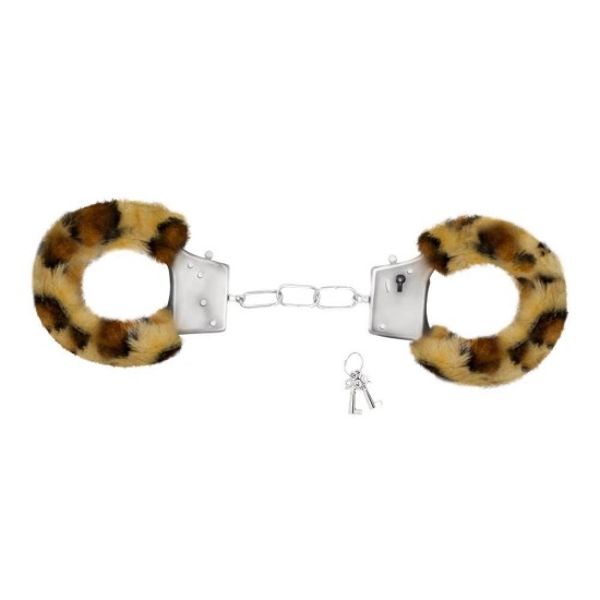Χειροπέδες Με Γούνα - Crushious Leopard Furry Handcuffs Fetish Toys