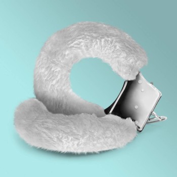 Crushious White Furry Handcuffs