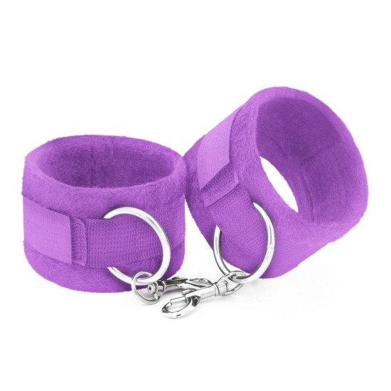 Χειροπέδες Με Μακριά Αλυσίδα - Tough Love Purple Velcro Handcuffs Fetish Toys