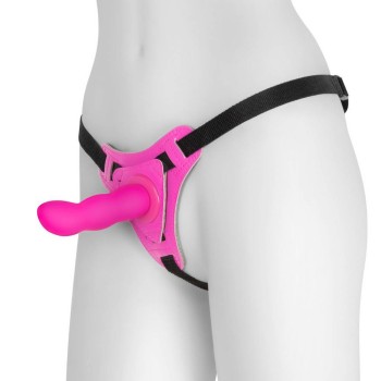 Snapper Adjustable Harness With Silicone Dildo Pink