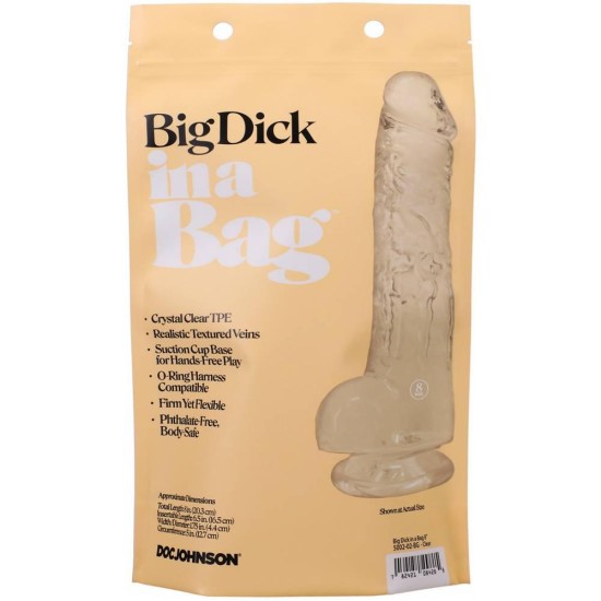 Διάφανο Ρεαλιστικό Πέος - Realistic Dick In A Bag Clear 20cm Sex Toys 