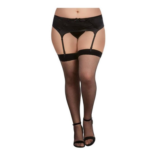 Σέξι Διχτυωτές Κάλτσες - Fishnet Thigh High Stockings With Back Seam 0192 Black Ερωτικά Εσώρουχα 