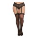 Σέξι Καλσόν Ζαρτιέρες - Stretch Lace Shorts With Sheer Thigh High Stockings Ερωτικά Εσώρουχα 