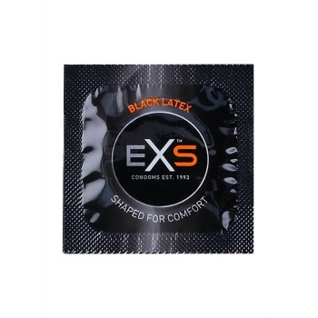EXS Black Latex Condoms 1pc