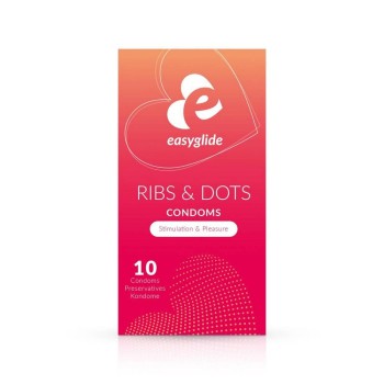 Προφυλακτικά Με Ραβδώσεις Και Κουκκίδες - Easyglide Ribs & Dots Condoms 10pcs