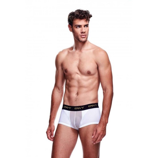Μποξεράκι Με Διαφάνεια - Envy Transparent Men's Shorts White Ερωτικά Εσώρουχα 