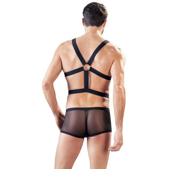 Boxer Shorts With Harness Black Erotic Lingerie 