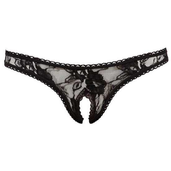 Black Thong Open Crotch Erotic Lingerie 