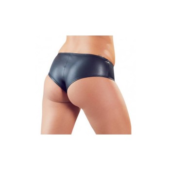 Leather Look Panties With Front Zip