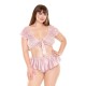 Lace Set with Tie Top Pink Erotic Lingerie 